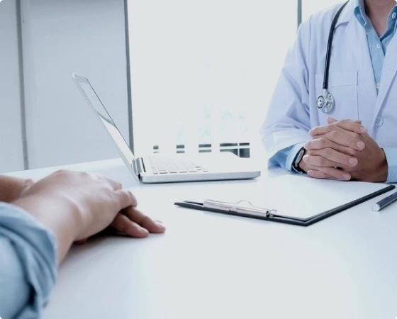 Пациент на приеме нарколога