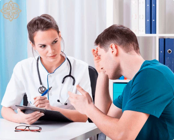 Мужчина на приеме психиатра